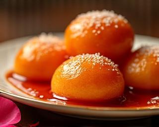 Gulab Jamun - petites boules sucrées dans un sirop parfumé